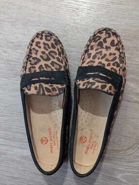 Marc Joseph Leopard-Print Loafers EUC!